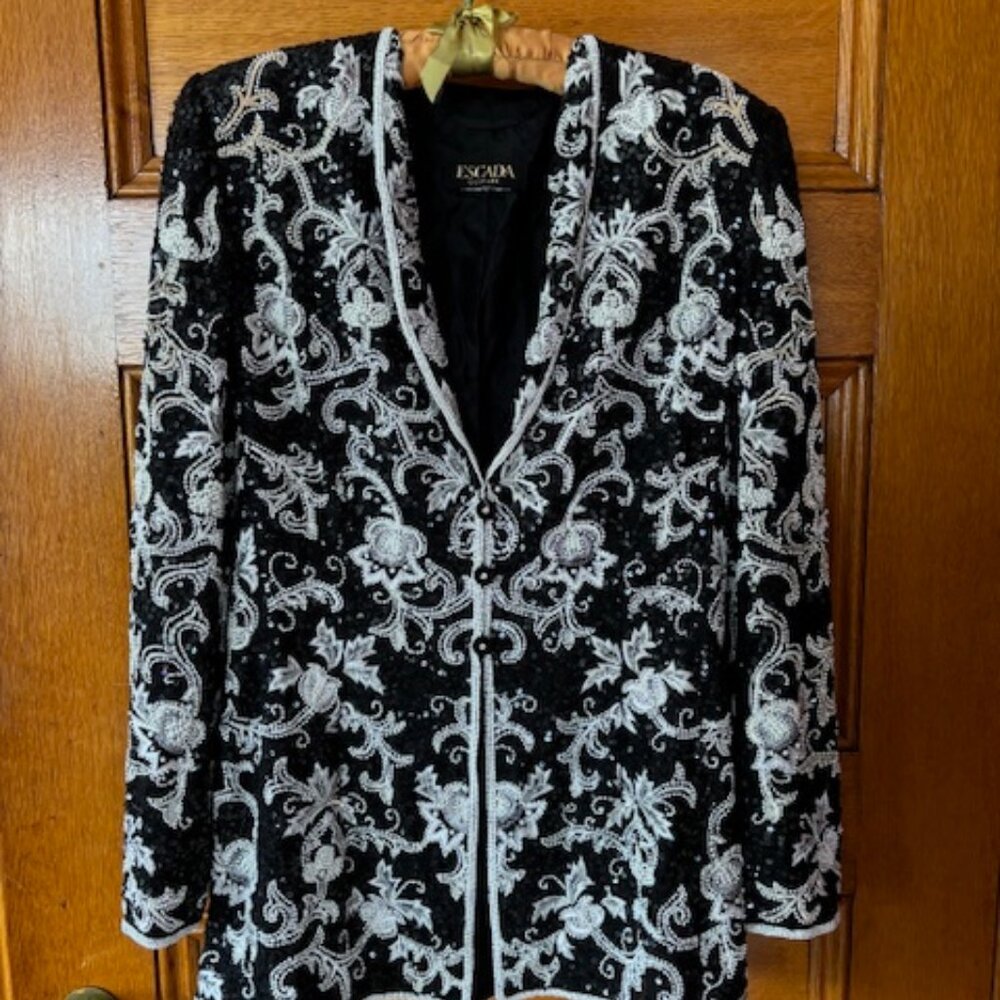 Vintage Sequined Escada Couture Jacket Blazer